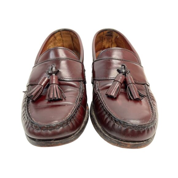 Allen Edmonds Stowe Mens Size 9.5 Loafers Leather Brown Slip On Tassels USA Made main image 5